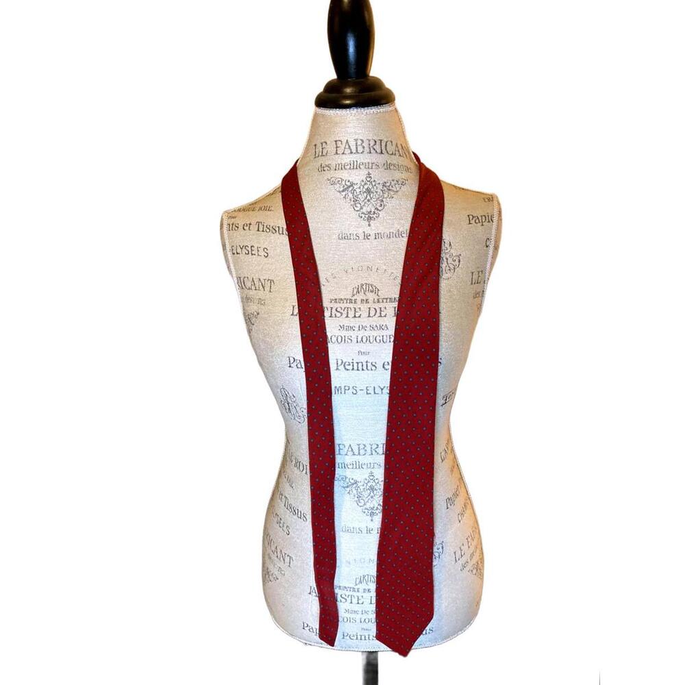 Monsieur Bernard Red Patterned 100% Silk Tie